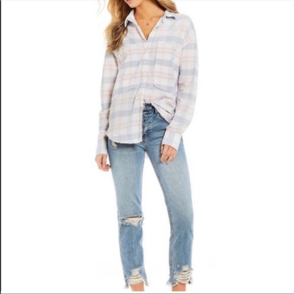 Free People Tops - Free People Loveland Plaid Buttondown XS